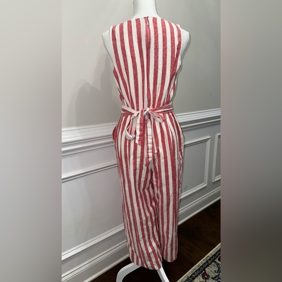 J. Crew Striped Sleeveless Romper Linen Blend size 8 - Picture 6 of 9